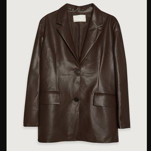 OAK +FORT BEAUTIFUL VEGAN LEATHER BLAZER